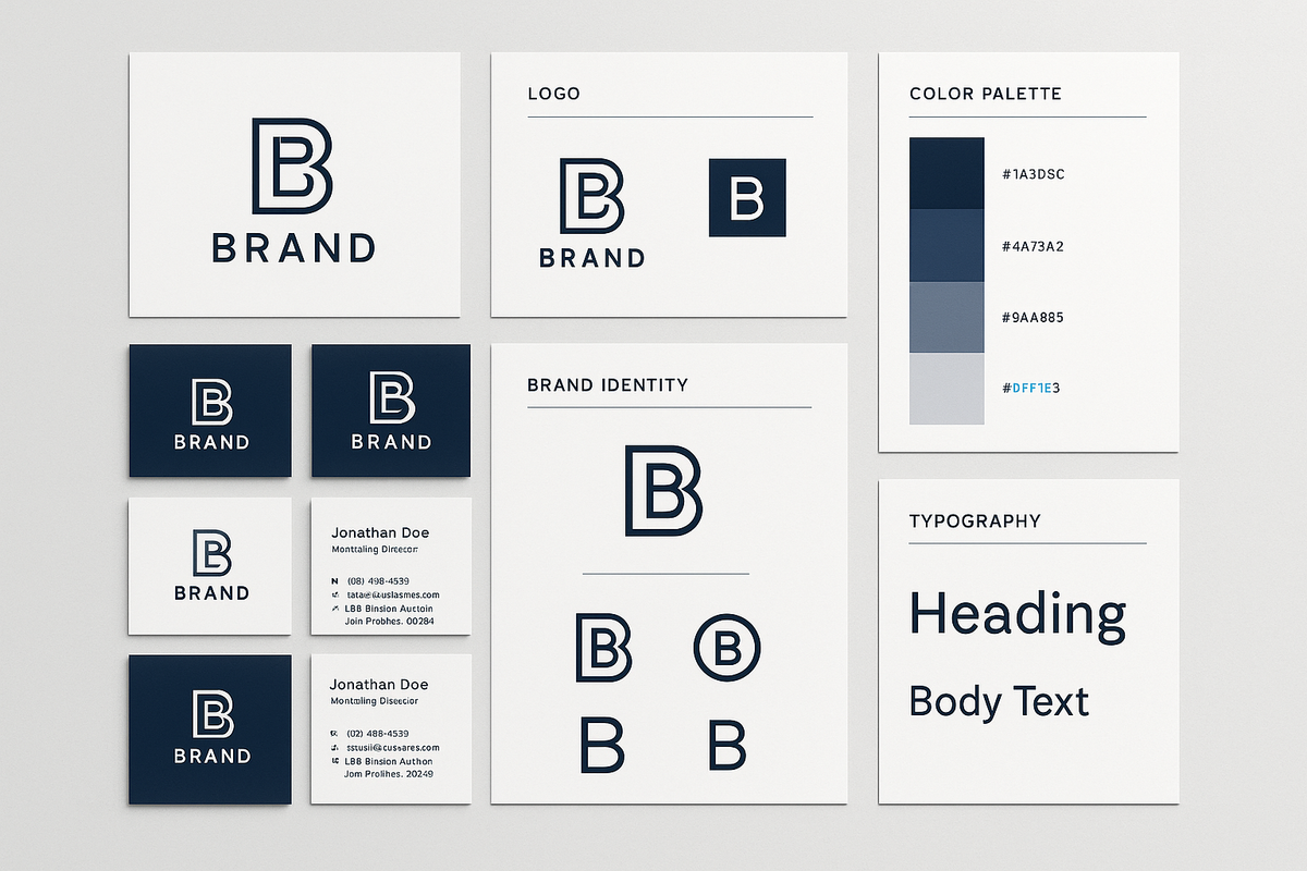 Build your brand identity with a professional logo and branding package. Includes high-quality logo design, business card design, and brand color guidelines.